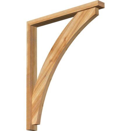 Ekena Millwork Thorton Block Rough Sawn Bracket w/ Offset Brace, Western Red Cedar, 4"W x 36"D x 44"H BKT0402X36X44THR05RWR